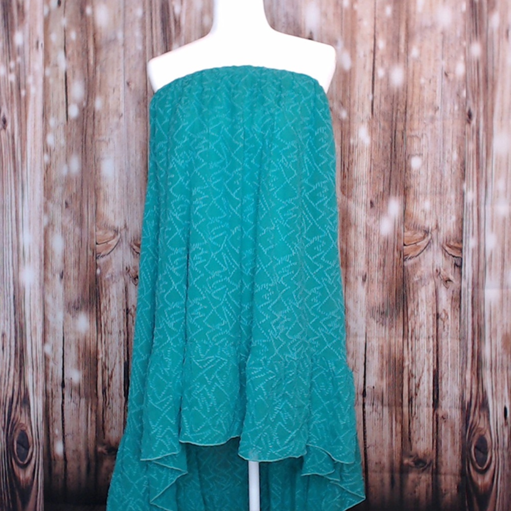 Green Free People Tropical Storm Dress, Silk, NWOT